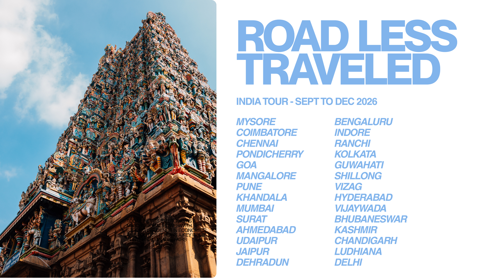 SWAYAM India Tour map and city footprint